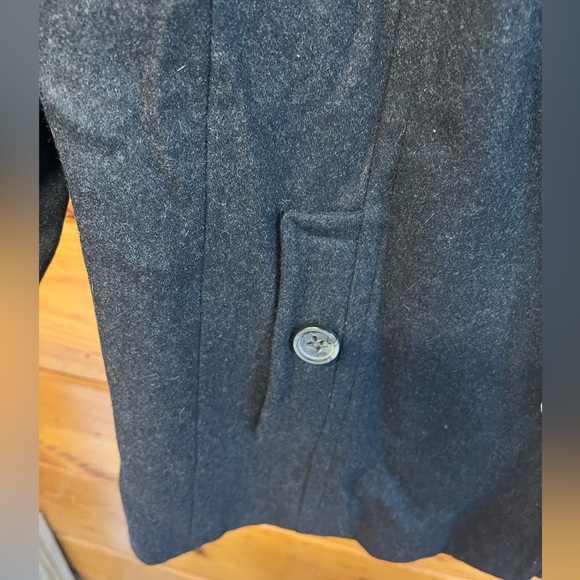 Nautica Women’s Single Breasted Black Wool Blend  Pea Coat Jacket Lined Size XL - Picture 4 of 5